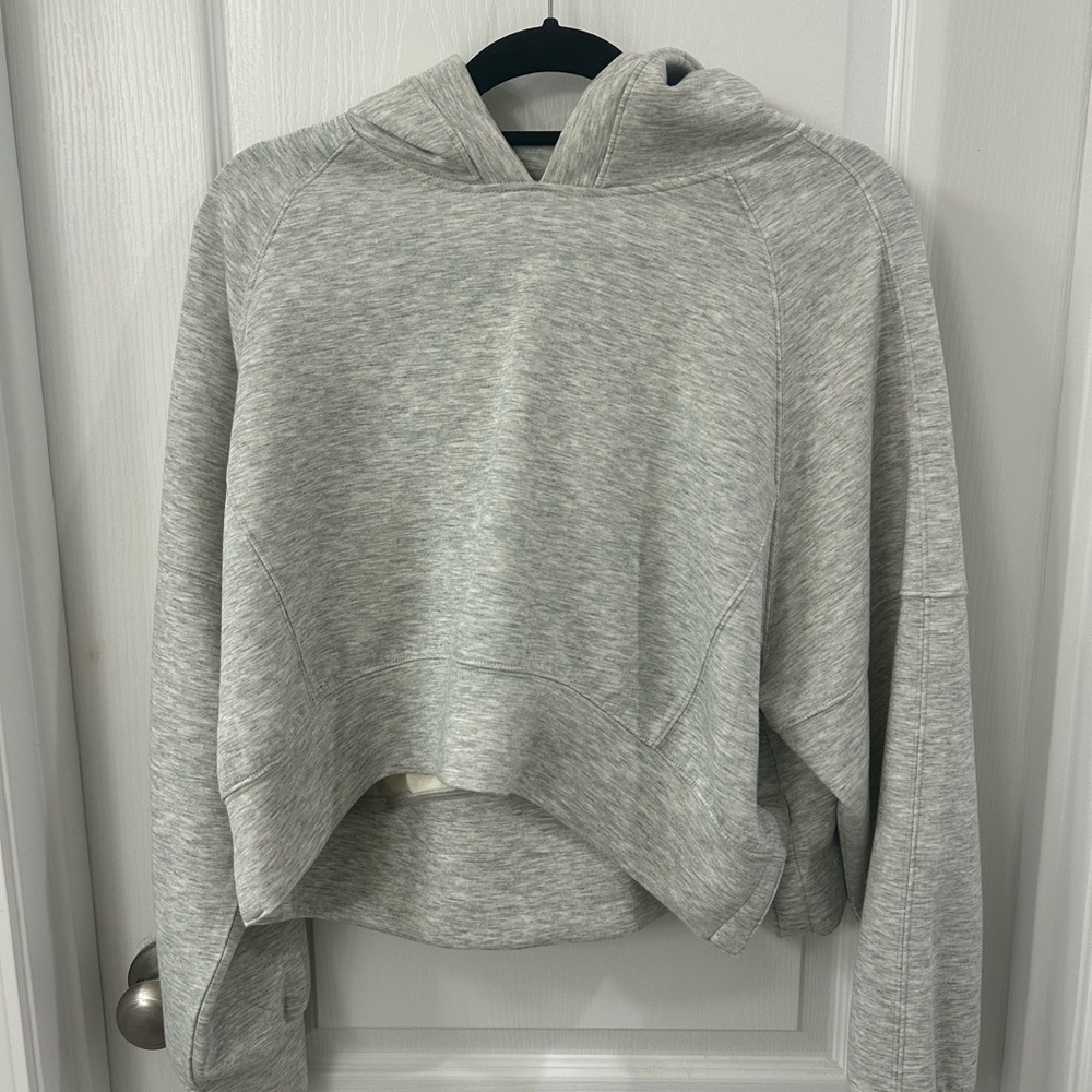Abercrombie & Fitch Gray Cropped Hoodie Sweatshirt